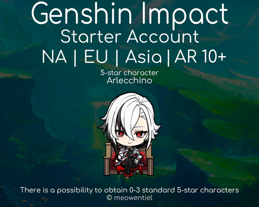 NA|EU|Asia GI Genshin Impact Starter Account | Arlecchino | AR10+
