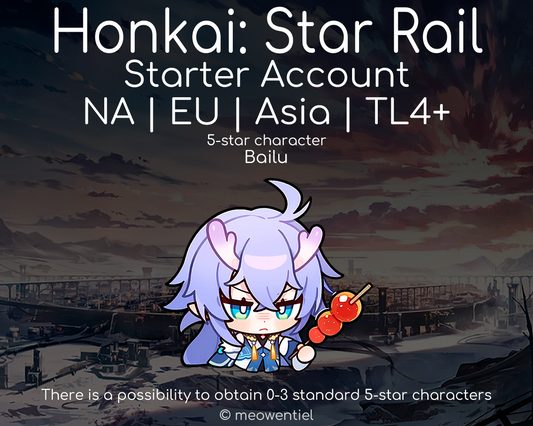 NA|EU|Asia Honkai: Star Rail HSR Starter Account | Bailu | TL4+