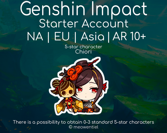 NA|EU|Asia GI Genshin Impact Starter Account | Chiori | AR10+