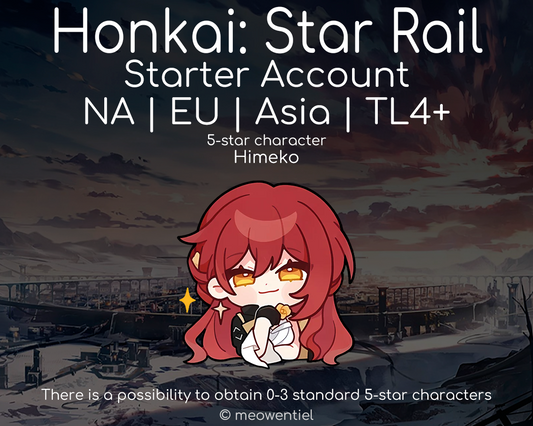 NA|EU|Asia Honkai: Star Rail HSR Starter Account | Himeko | TL4+
