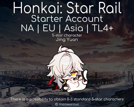NA|EU|Asia Honkai: Star Rail HSR Starter Account | Jing Yuan | TL4+