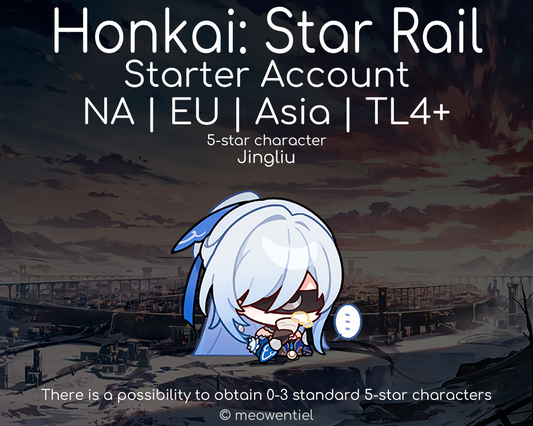 NA|EU|Asia Honkai: Star Rail HSR Starter Account | Jingliu | TL4+