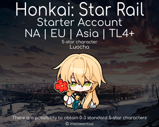 NA|EU|Asia Honkai: Star Rail HSR Starter Account | Luocha | TL4+