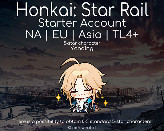 NA|EU|Asia Honkai: Star Rail HSR Starter Account | Yanqing | TL4+