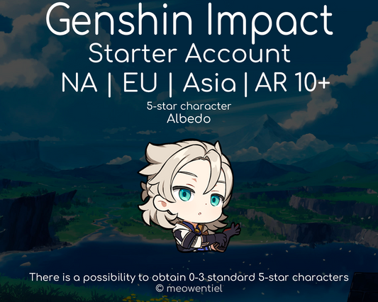 NA|EU|Asia GI Genshin Impact Starter Account | Albedo | AR10+