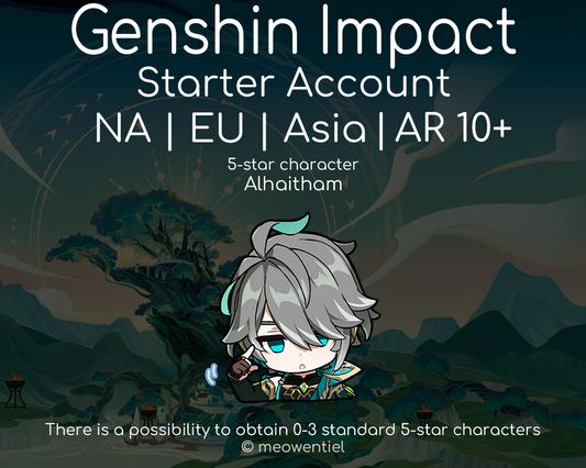 NA|EU|Asia GI Genshin Impact Starter Account | Alhaitham | AR10+