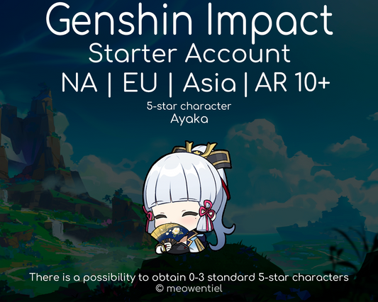 NA|EU|Asia GI Genshin Impact Starter Account | Ayaka | AR10+