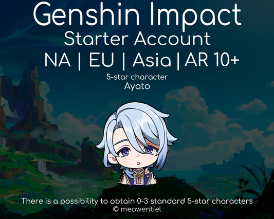 NA|EU|Asia GI Genshin Impact Starter Account | Ayato | AR10+
