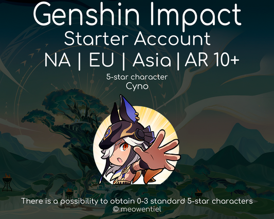 NA|EU|Asia GI Genshin Impact Starter Account | Cyno | AR10+
