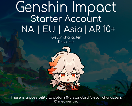 NA|EU|Asia GI Genshin Impact Starter Account | Kazuha | AR10+