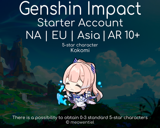 NA|EU|Asia GI Genshin Impact Starter Account | Kokomi | AR10+