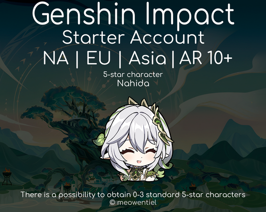 NA|EU|Asia GI Genshin Impact Starter Account | Nahida | AR10+