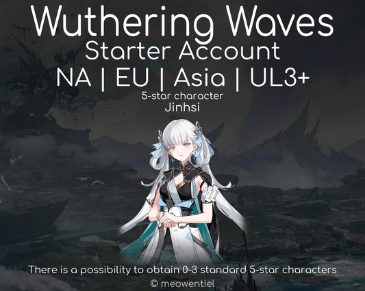 NA|EU|Asia WuWa Wuthering Waves Starter Account | Jinhsi + Random 5-Star Characters | UL3+