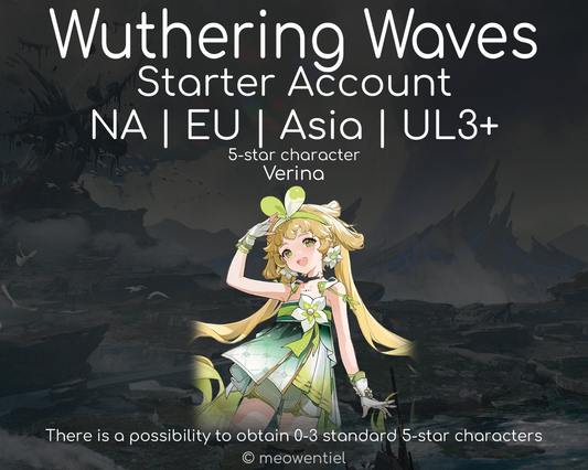 NA|EU|Asia WuWa Wuthering Waves Starter Account | Verina + 5-Star Characters | UL3+