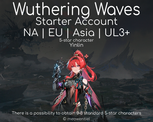 NA|EU|Asia WuWa Wuthering Waves Starter Account | Yinlin + Random 5-Star Characters | UL3+